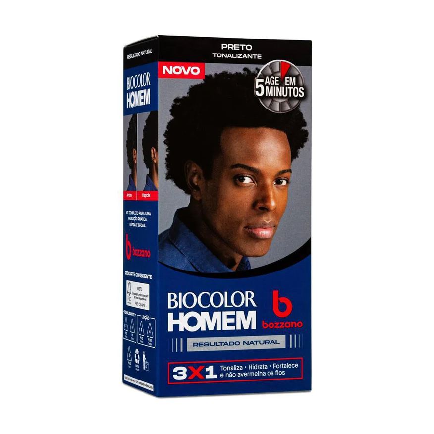 Bozzano Tonalizante de Cabelo Biocolor Homem - Preto