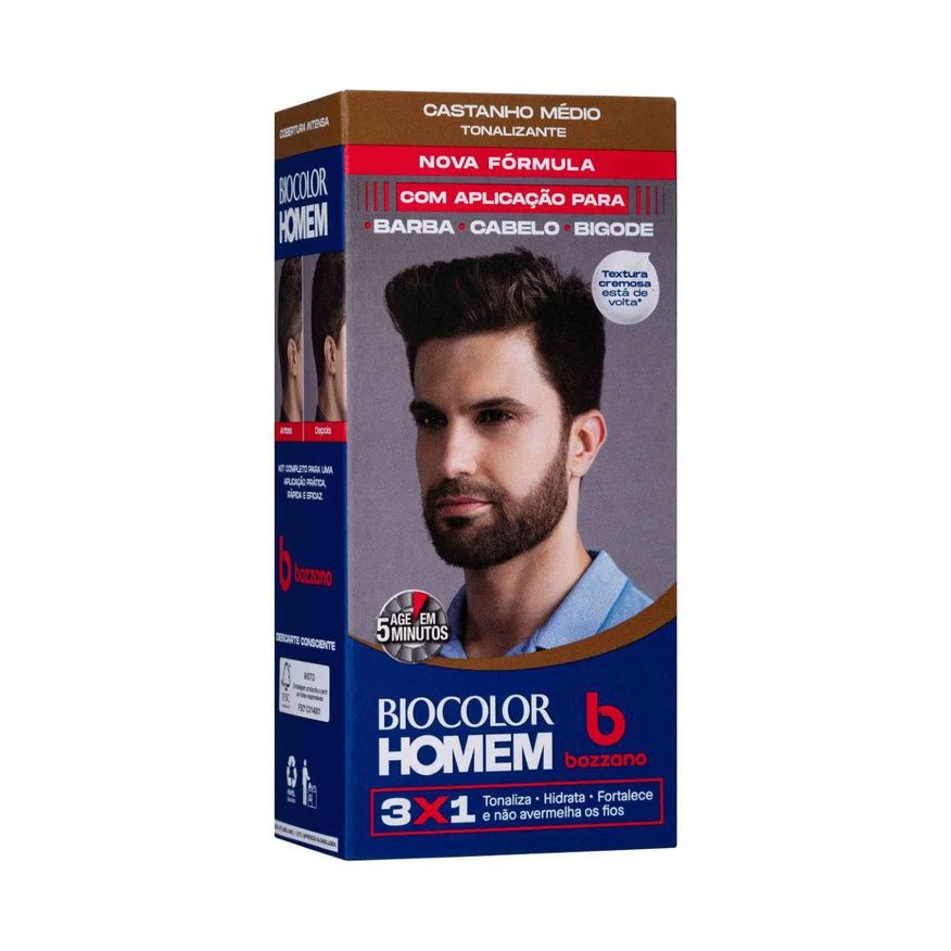 Bozzano Tonalizante de Cabelo Biocolor Homem - Castanho Médio