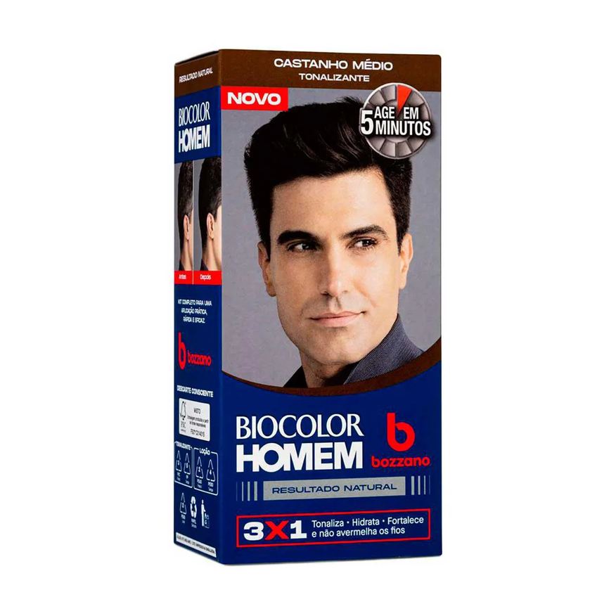 Bozzano Tonalizante de Cabelo Biocolor Homem - Castanho Médio