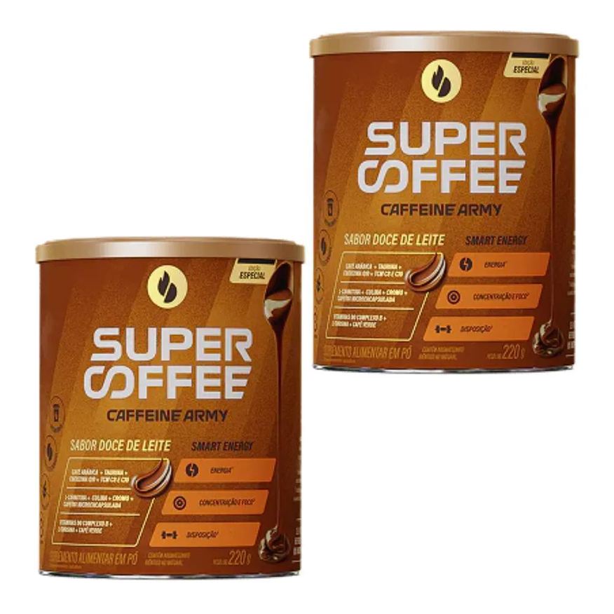Supercoffee Kit Duas (2) Latas Super Coffee 3.0 Doce De Leite 220g - LanÇamento