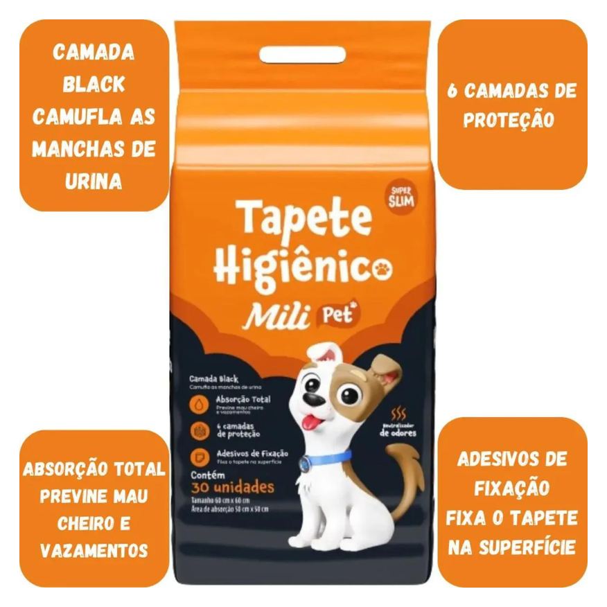 Un 2 Unidades Tapete Higienico Pet Mili Neutralizador de Odores 30 Unidades