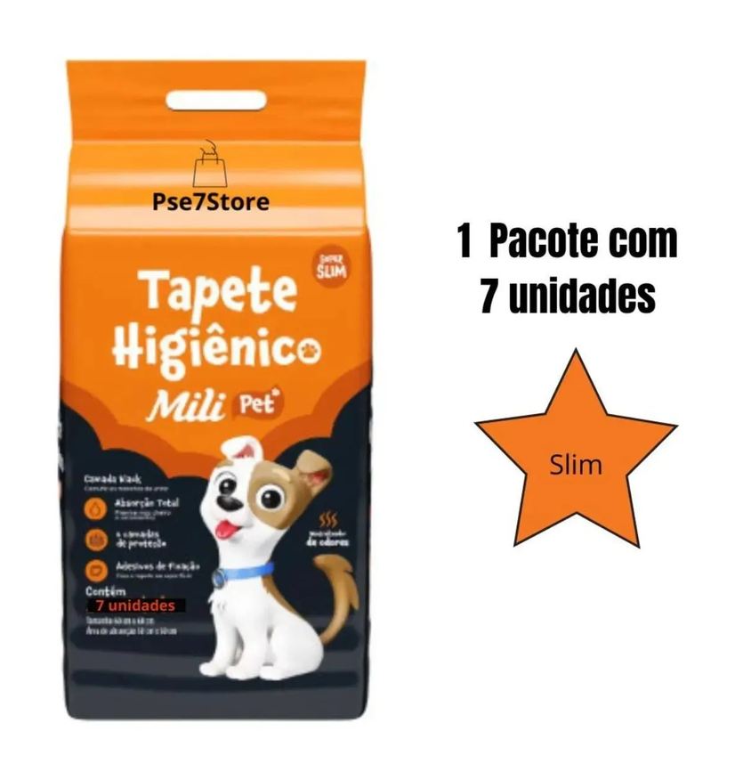 Un 6 Unidades Tapete Higiênico Pet Super Slin Mili com 7un