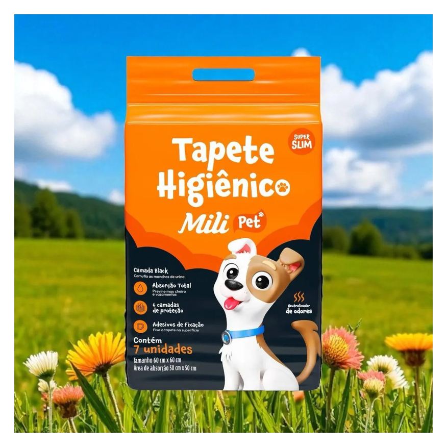 Un 6 Unidades Tapete Higiênico Pet Super Slin Mili com 7un