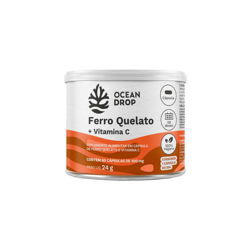 Ocean Drop Ferro Quelato + Vitamina C Vegano 60 cápsulas