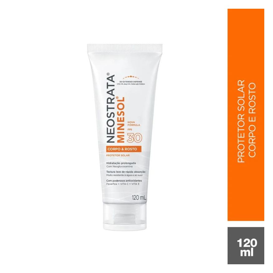 Neostrata Protetor Solar Facial e Corporal Fluido Hidratante FPS 30 Minesol 120ml