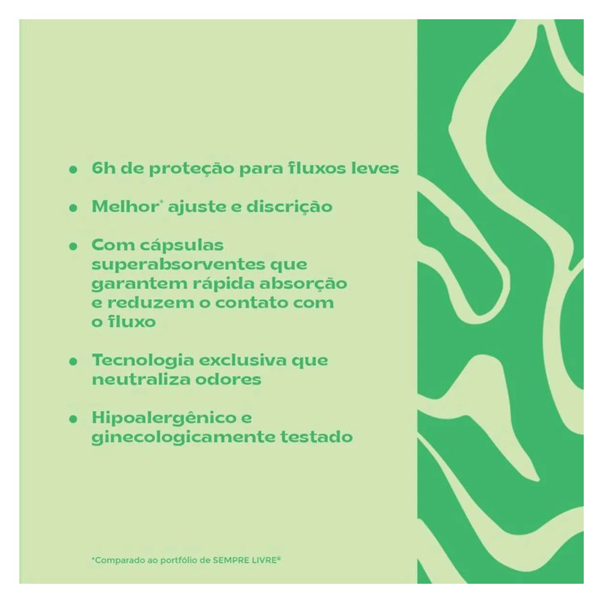 Sempre Absorvente Livre Adapt Cobertura Suave Sem Abas com 8 unidades