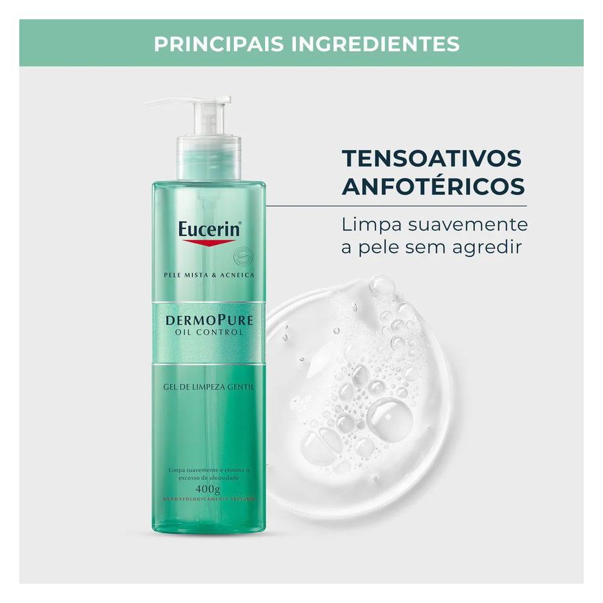 Eucerin Kit Facial Gel de Limpeza Dermo Pure Gentil 400g + Sérum Anti-Idade Hyaluron-Filler Epigenetic 30ml + Protetor Solar Fluido FPS 60 Hydro