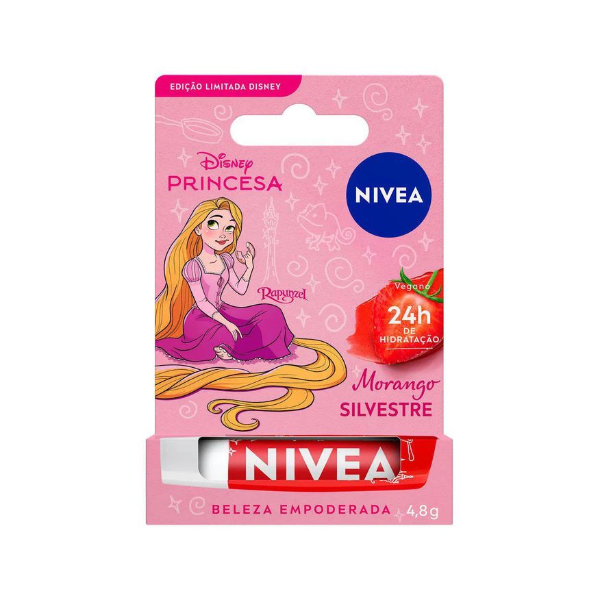 Nivea Hidratante Labial Disney Princesa Rapunzel Morango Silvestre 4,8g
