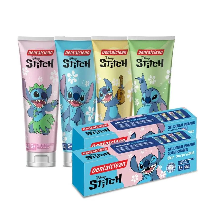 Dentalclean Gel Dental Infantil Stitch Sabor Morango 104g