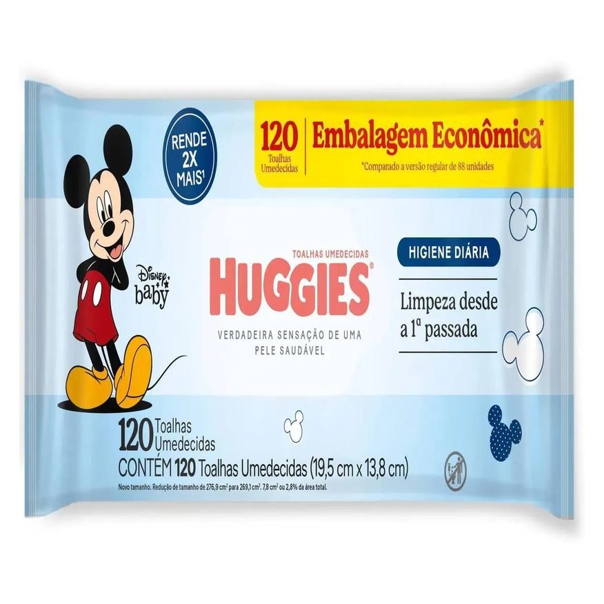 Huggies Lenços Umedecidos Higiene Diária - 120 unidades