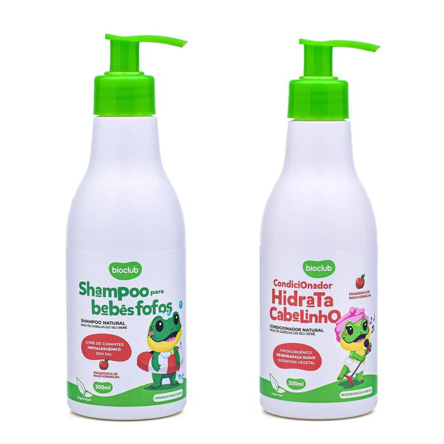 Bioclub Kit Shampoo Para BebÊs Fofos + Condicionador Hidrata Cabelinho