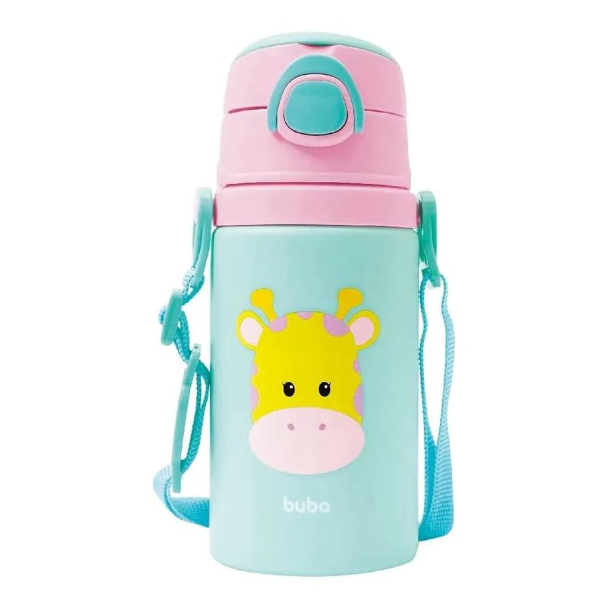 Buba Garrafinha Alumínio E Canudo Girafa 450ml