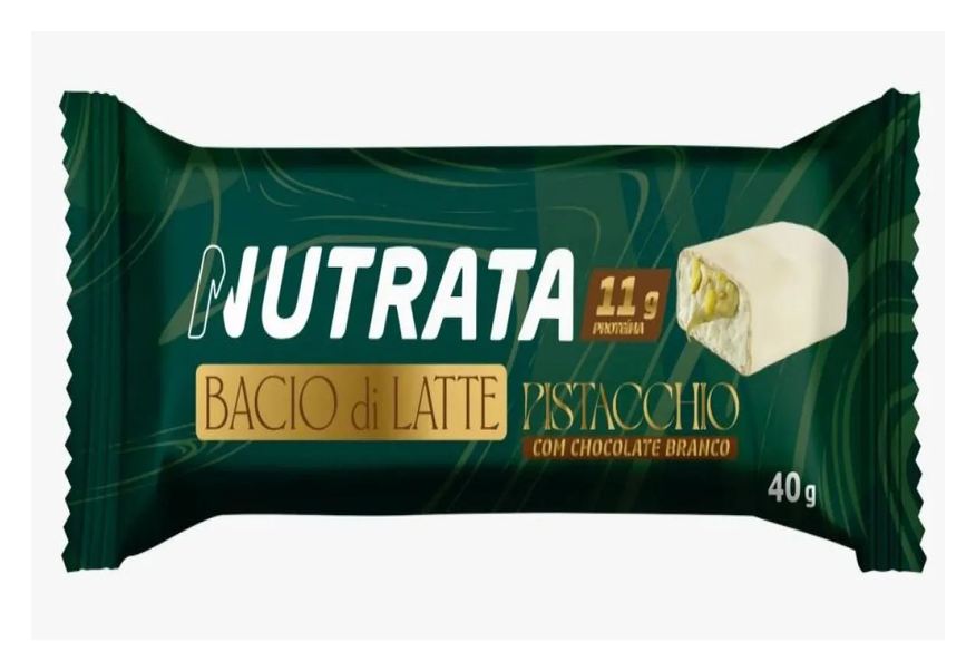 Nutrata Barra Proteica Bacio Di Latte (40g) - Sabor: Pistacchio com Chocolate Branco