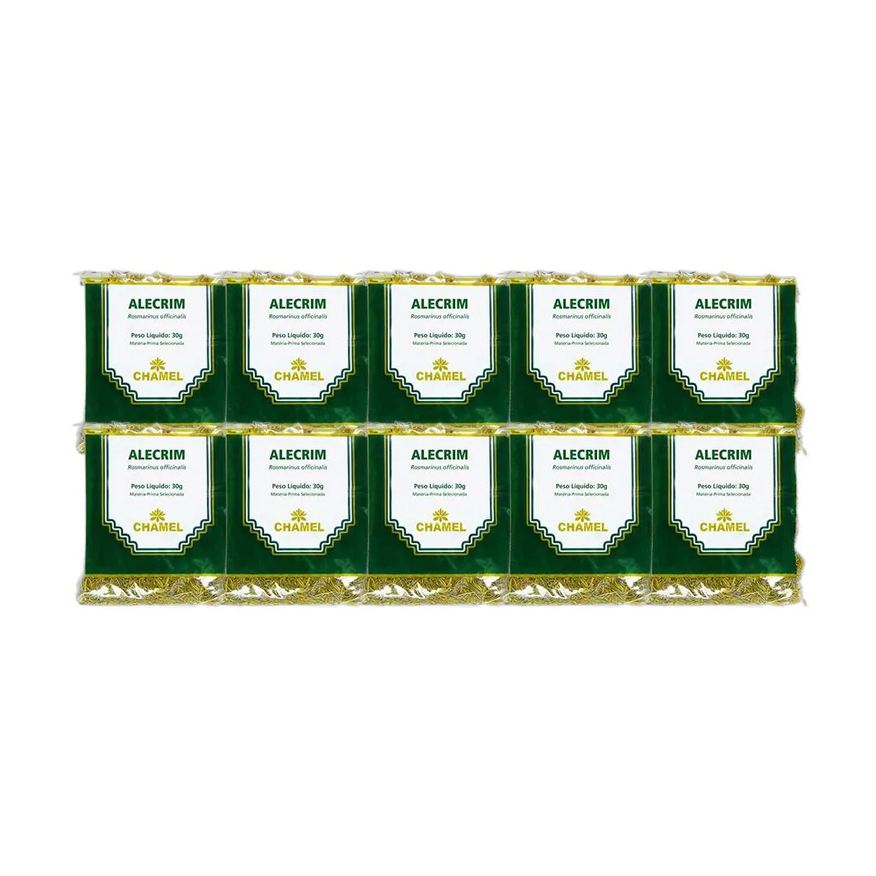 Chamel Kit 10X Chá Pacote Alecrim Folhas 30g