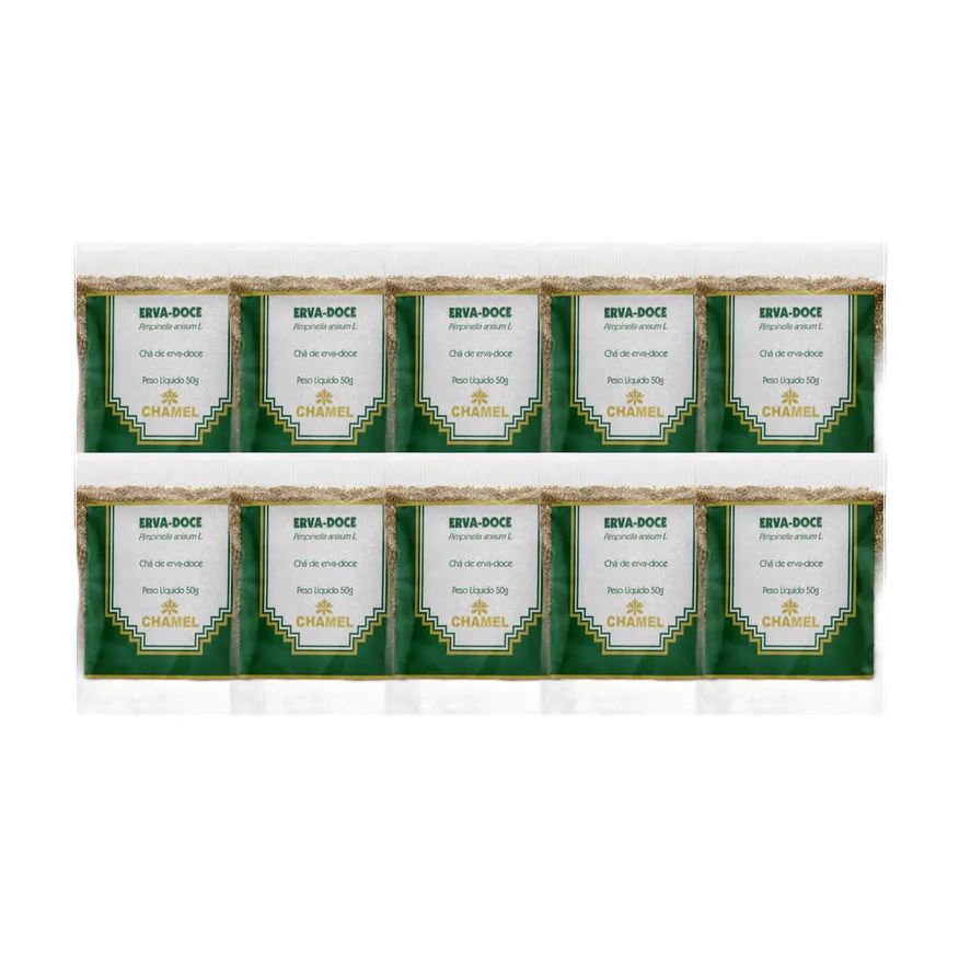 Chamel Kit 10X Chá Pacote Erva Doce 50g