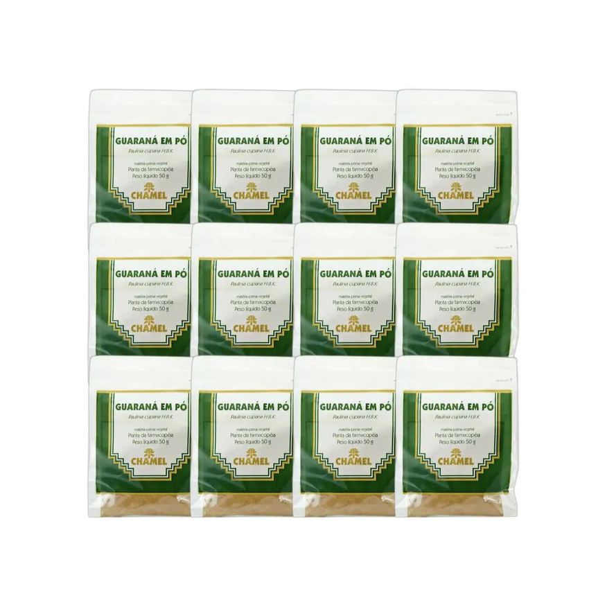 Chamel Kit 12X Pacote De Guarana Em Pó 50g