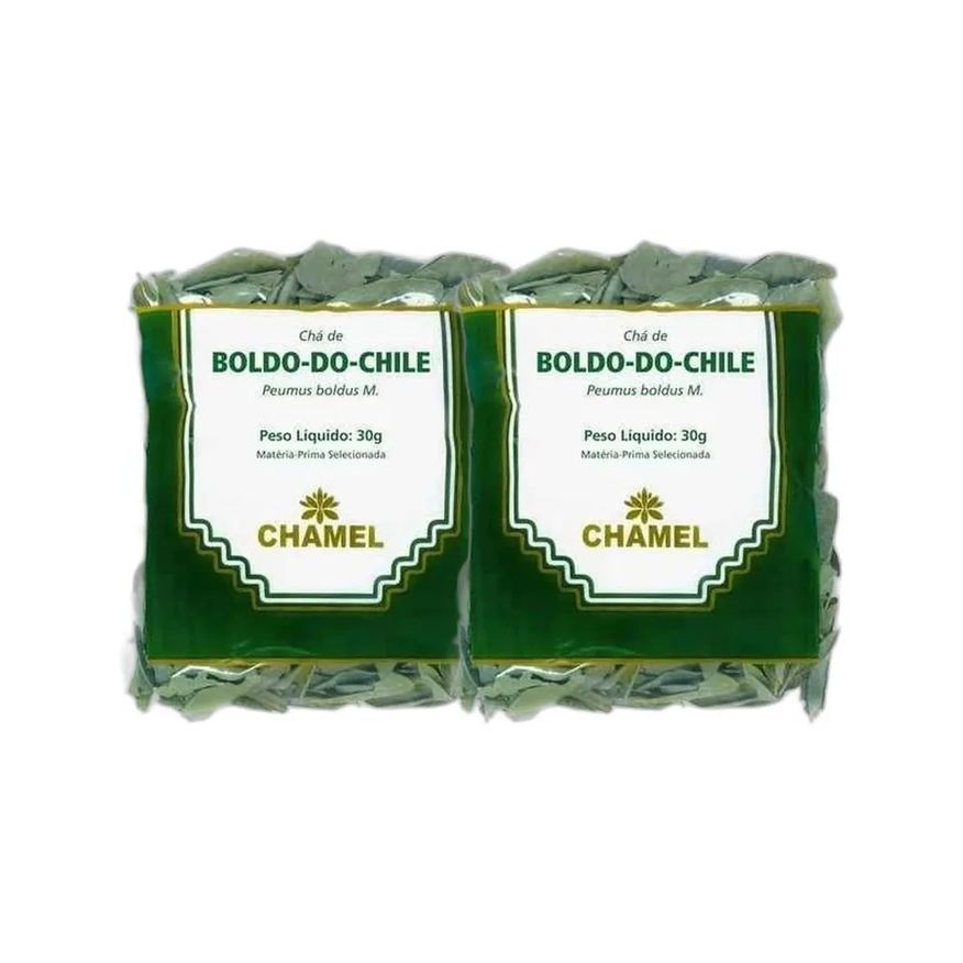 Chamel Kit 2X Chá Pacote Boldo Do Chile Folhas 30g