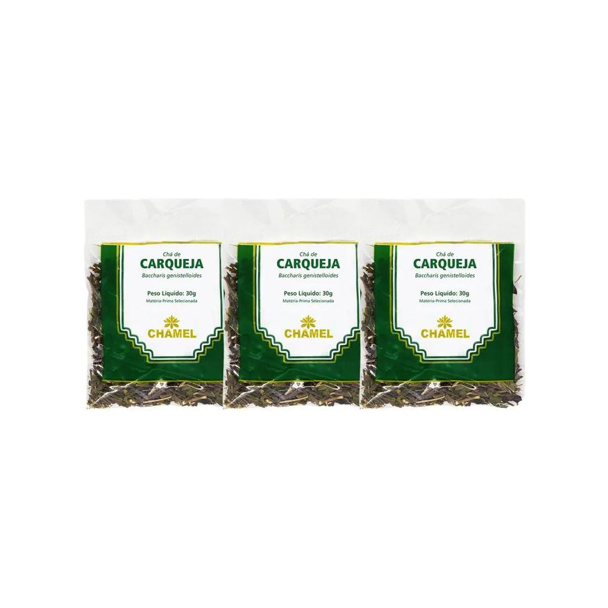Chamel Kit 3X Chá Pacote Carqueja Folhas 30g