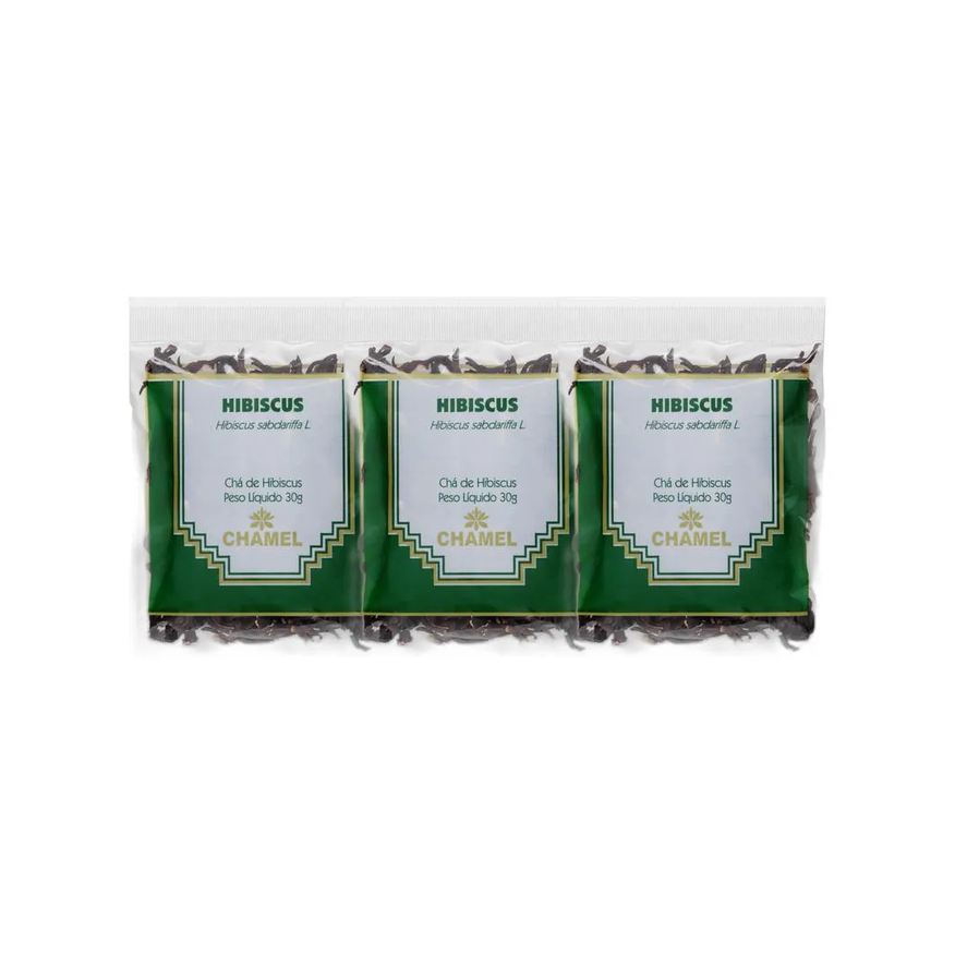 Chamel Kit 3X Chá Pacote Hibiscus 30g