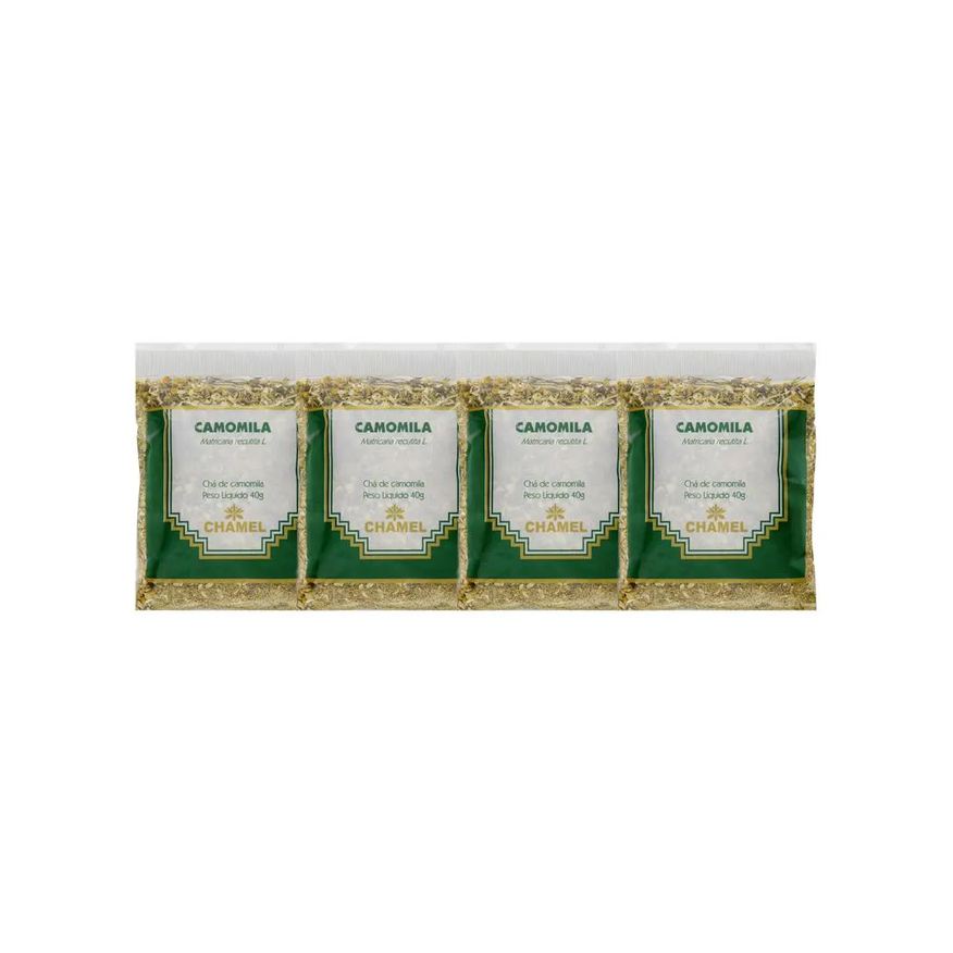 Chamel Kit 4X Chá Pacote Camomila Flores 40g