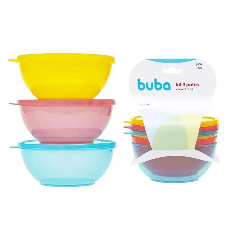 Buba Kit 3 Potes Bowls Coloridos