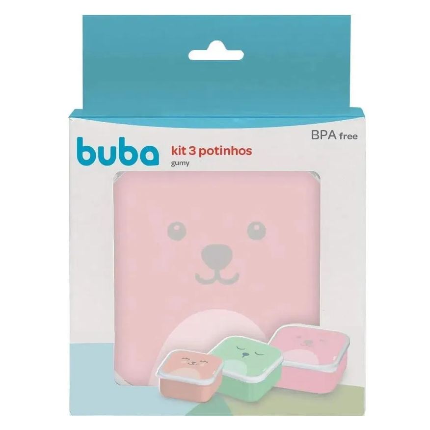 Buba Kit 3 Potinhos Gumy Rosa