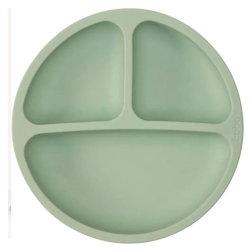 Buba Prato Silicone Com Divisória E Ventosa Verde