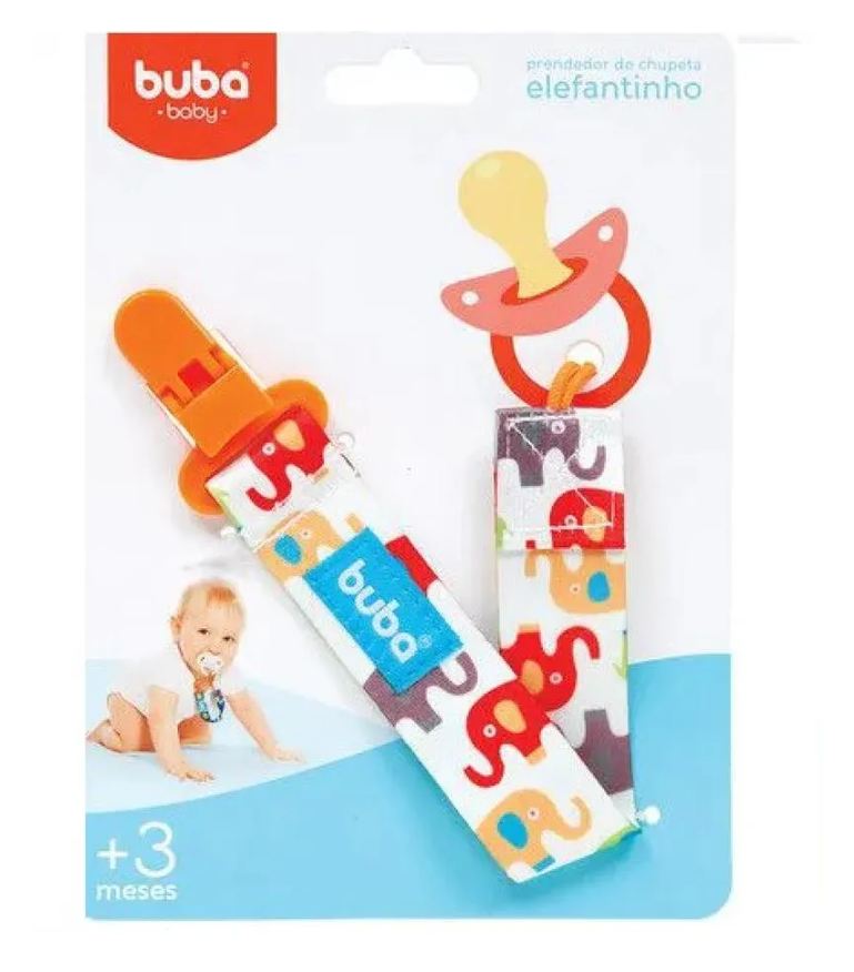 Buba Prendedor De Chupetas Elefante Laranja