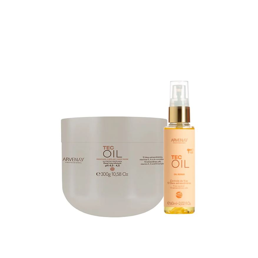 Arvensis Kit Tec Oil Nutrição Profunda Máscara 300g + Óleo Reparador 45ml