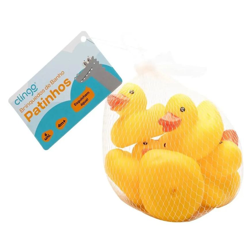 Clingo Brinquedos De Banho Patinhos Amarelos +4M 6Und