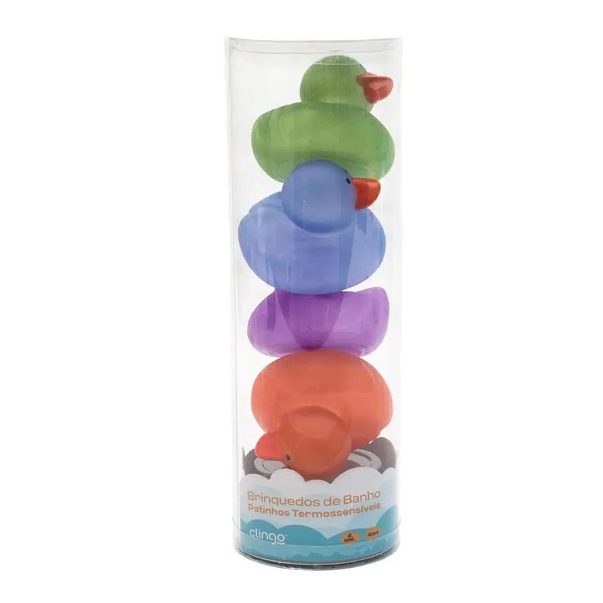 Clingo Brinquedos De Banho Patinhos Termossensíveis +4M 4Und
