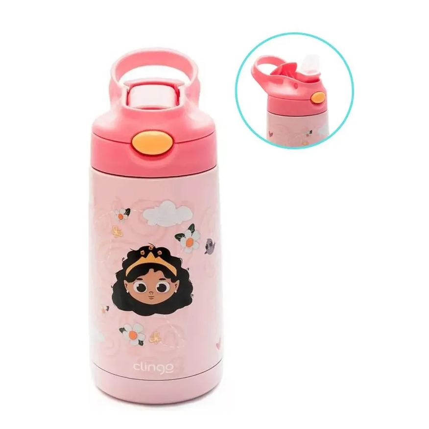 Clingo Garrafinha Térmica Bico Silicone 350ml +12M Princesas
