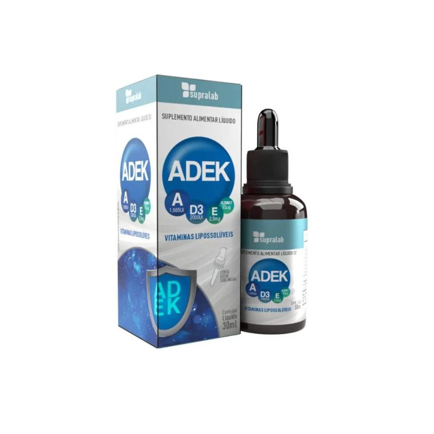 Supra Ervas Adek Vitamina K2 + Vitamina a + Vitamina D3 + Vitamina e 30ml 1 Frasco Gotas Neutro