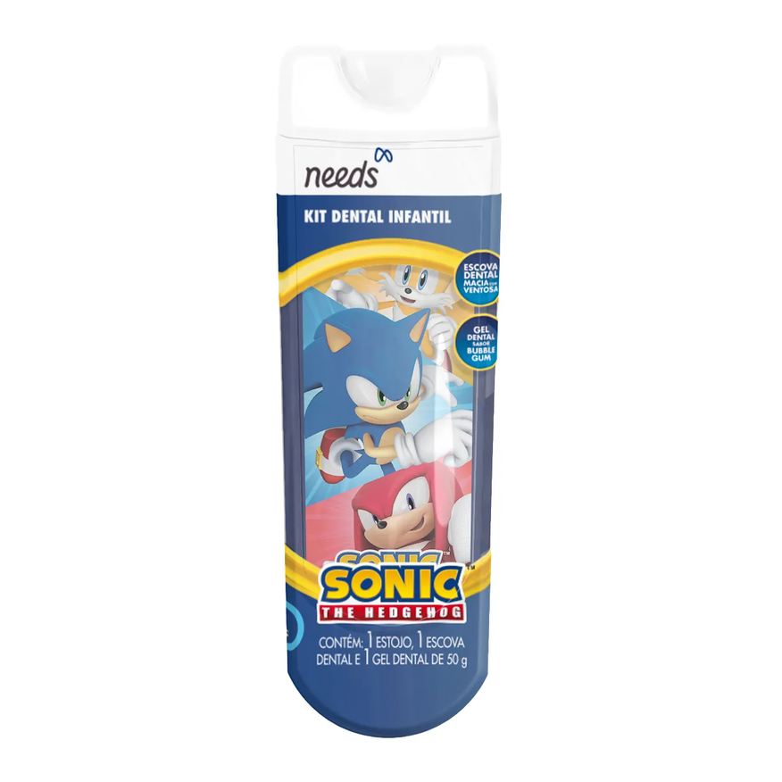 Needs Kit Dental Infantil Sonic Escova de Dente + Estojo + Gel Dental 50g