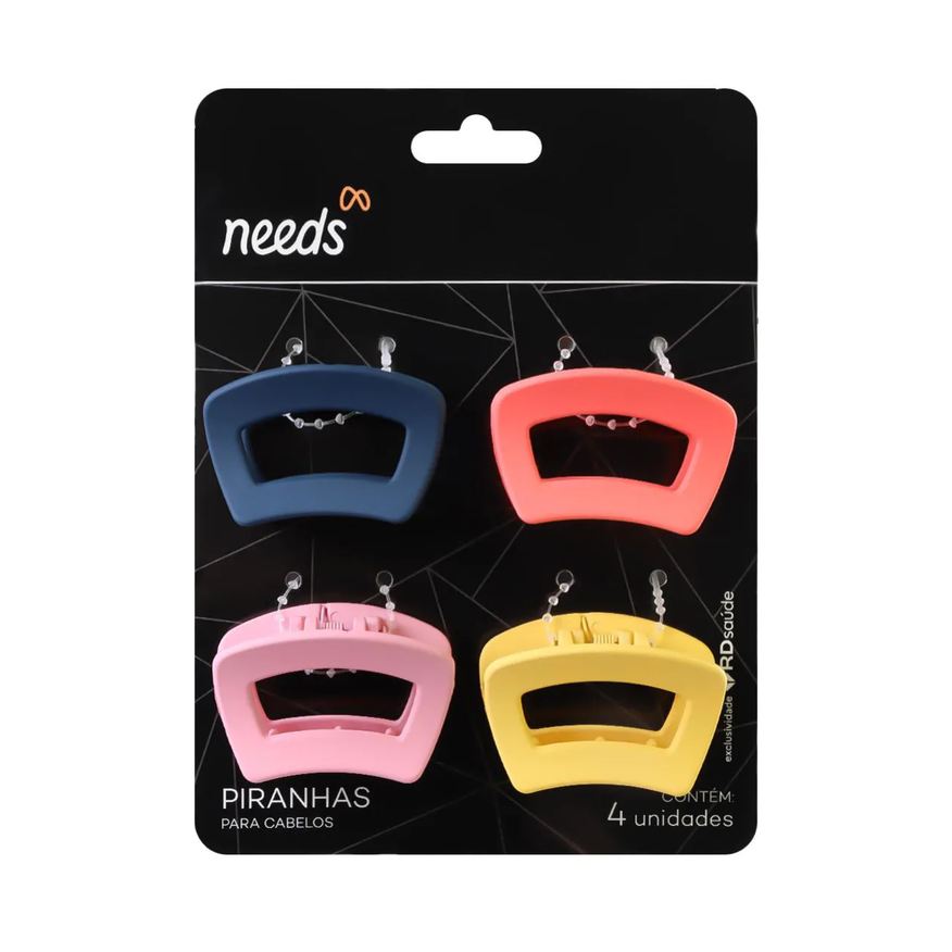 Needs Presilha para Cabelo Colorido Fosco 4 unidades