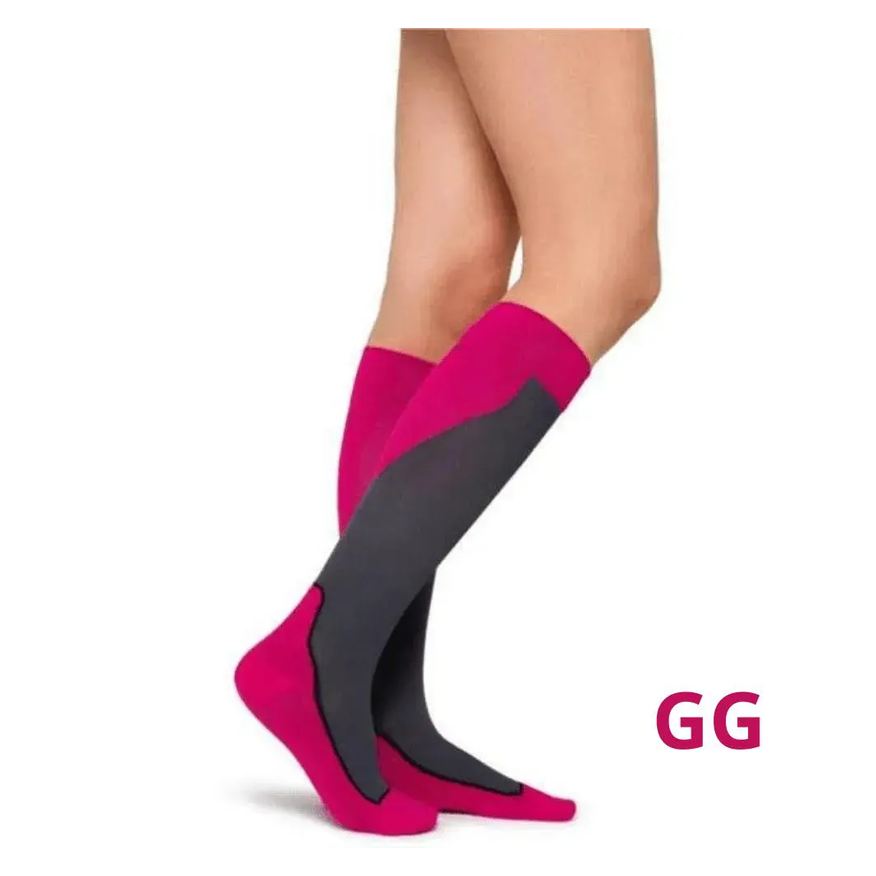 Jobst Meia de Compressão 3/4 Sport 15-20Mmhg - Rosa/Cinza GG