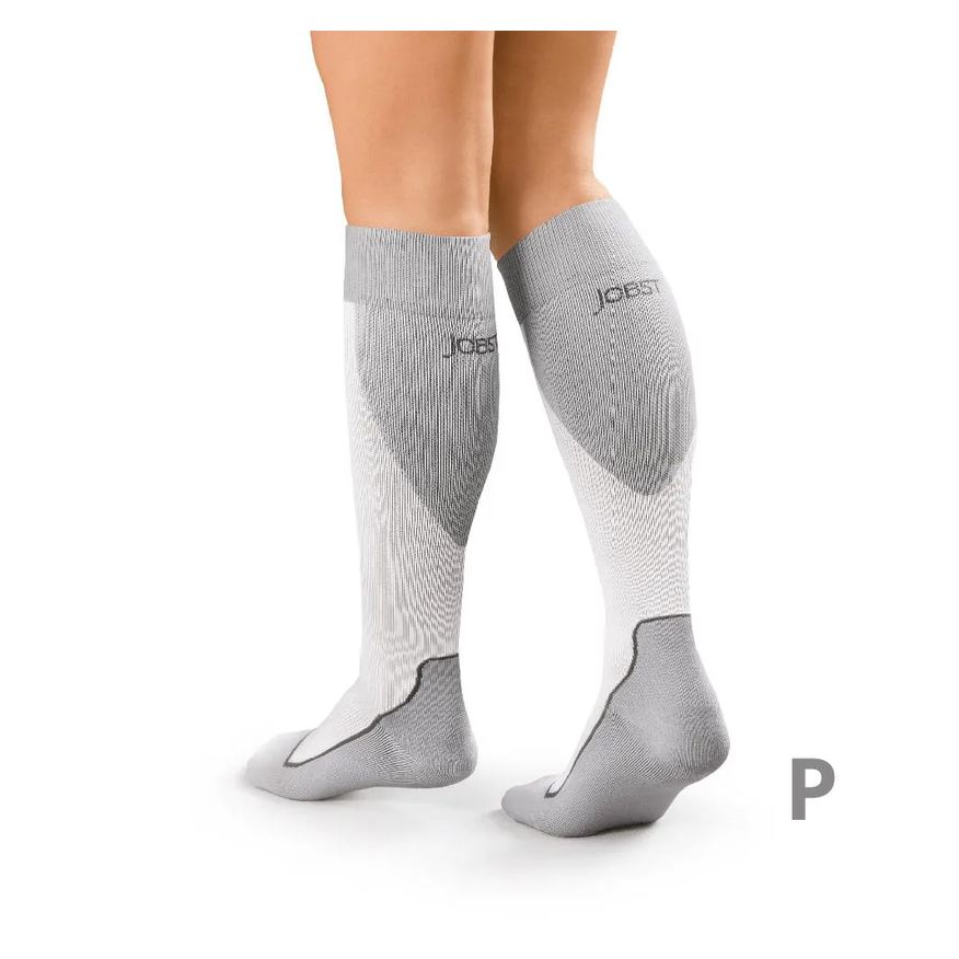 Jobst Meia de Compressão 3/4 Sport 20-30Mmhg - Branca/Cinza P