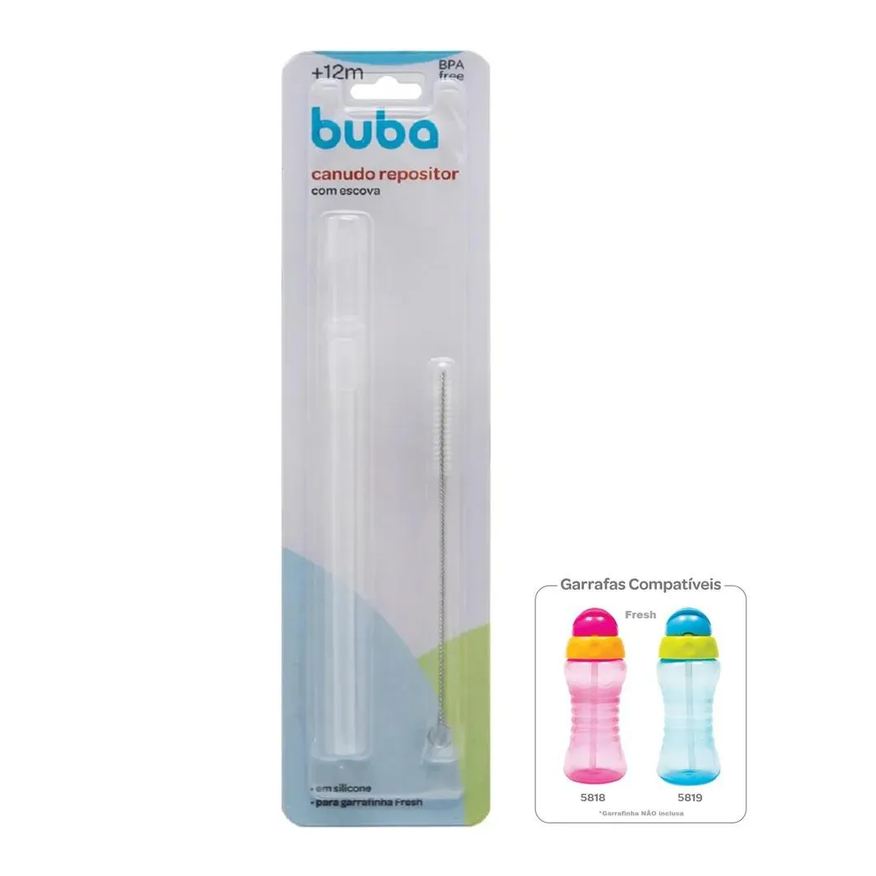 Buba Canudo de Silicone para Garrafinha Fresh + Escova