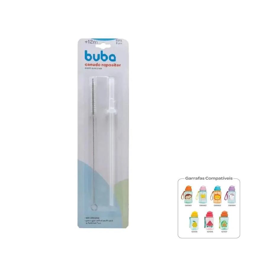 Buba Canudo de Silicone para Garrafinha Fun + Escova
