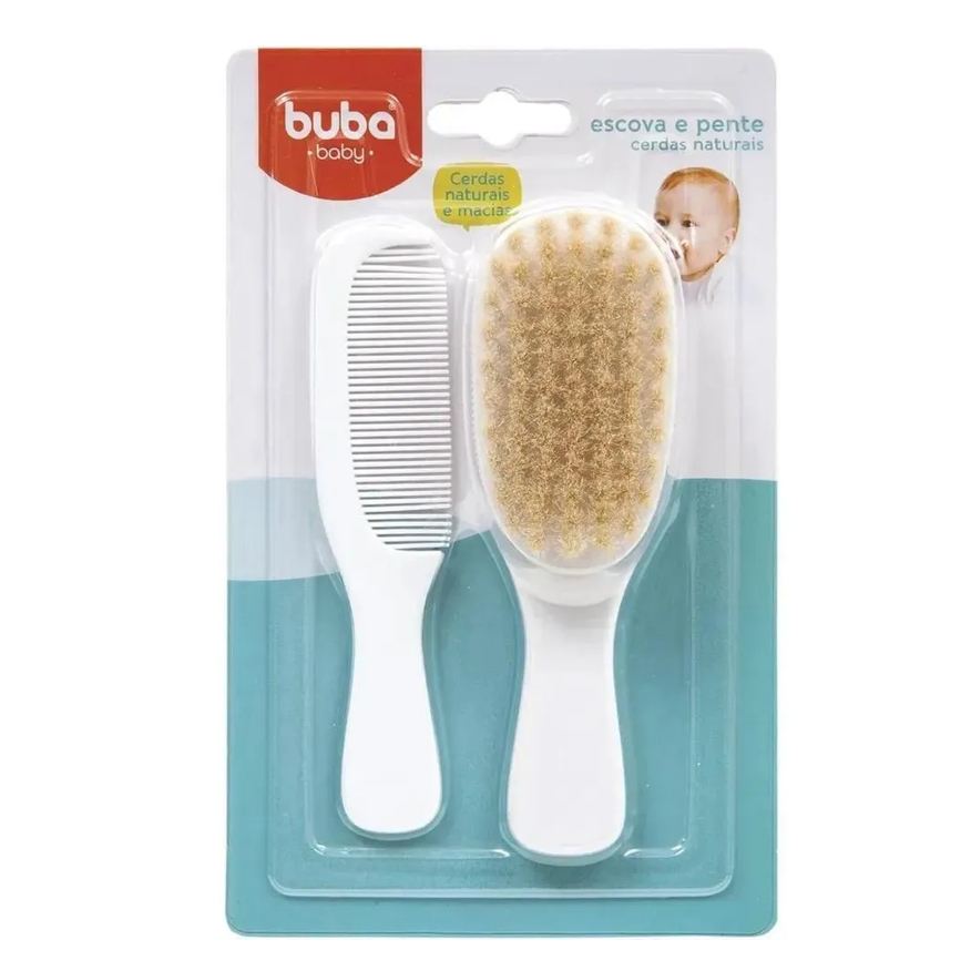 Buba Escova e Pente Cerdas Naturais