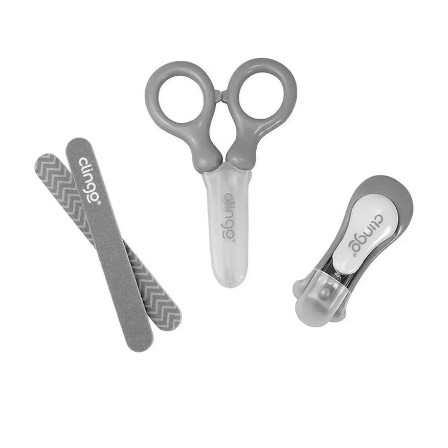 Clingo Kit Manicure para Bebês 4Peças Cinza