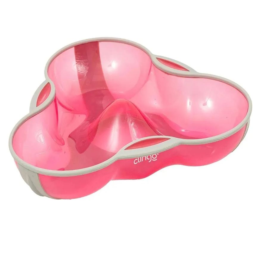 Clingo Prato com Divisórias Antiderrapante Rosa