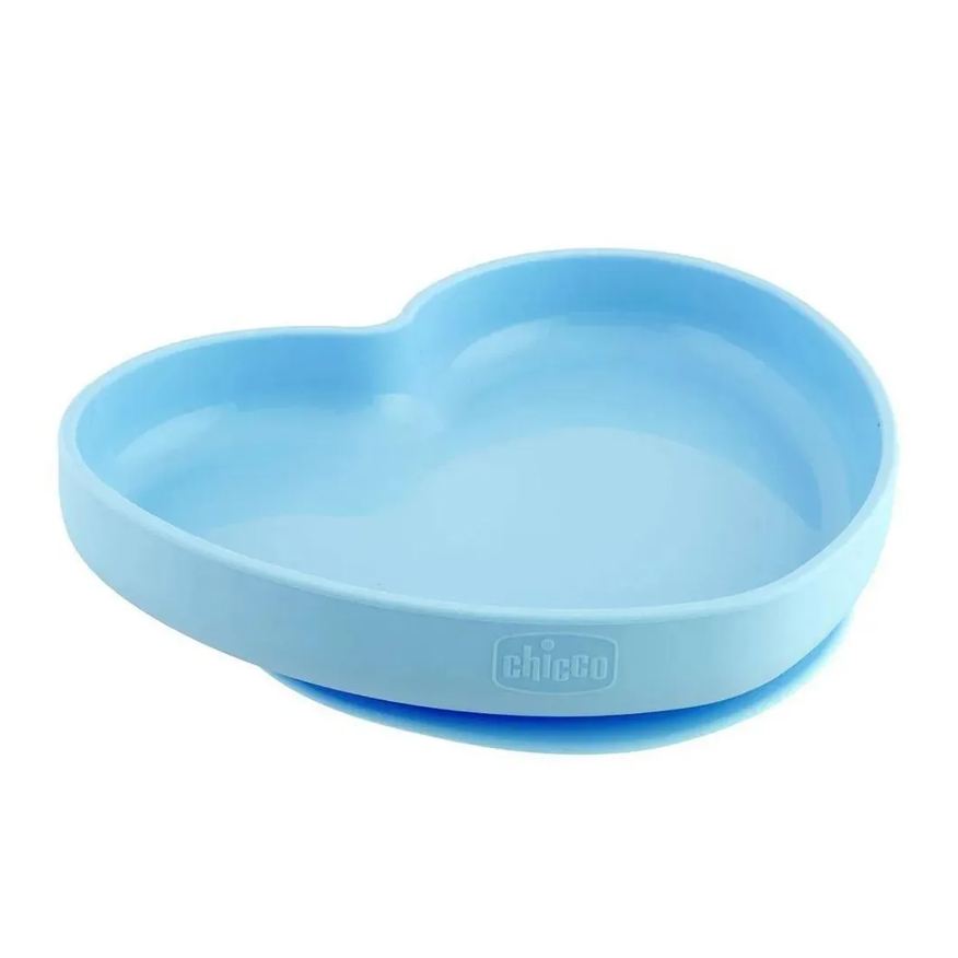 Chicco Prato de Silicone com Ventosa Coração Azul