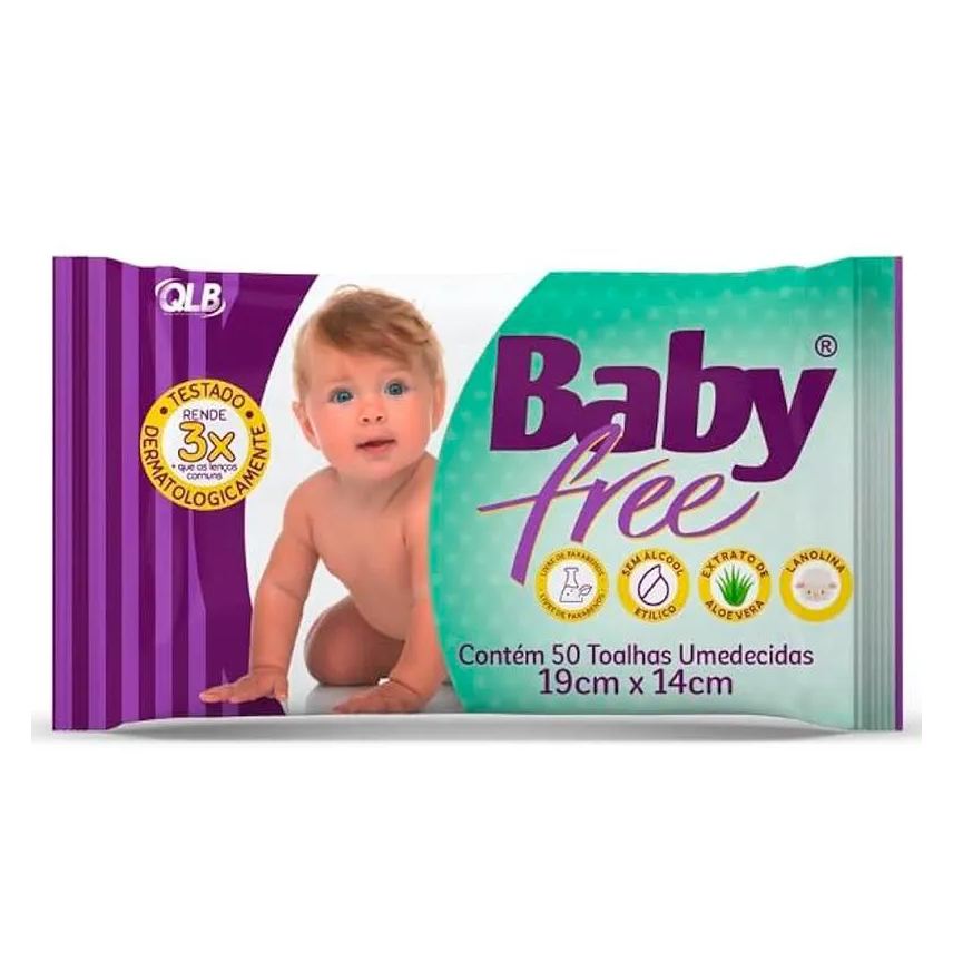Qualybless Toalhas Baby Free com 50 Toalhas Umedecidas