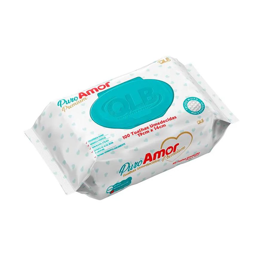 Qualybless Toalhas Umedecidas Puro Amor Premium 100un