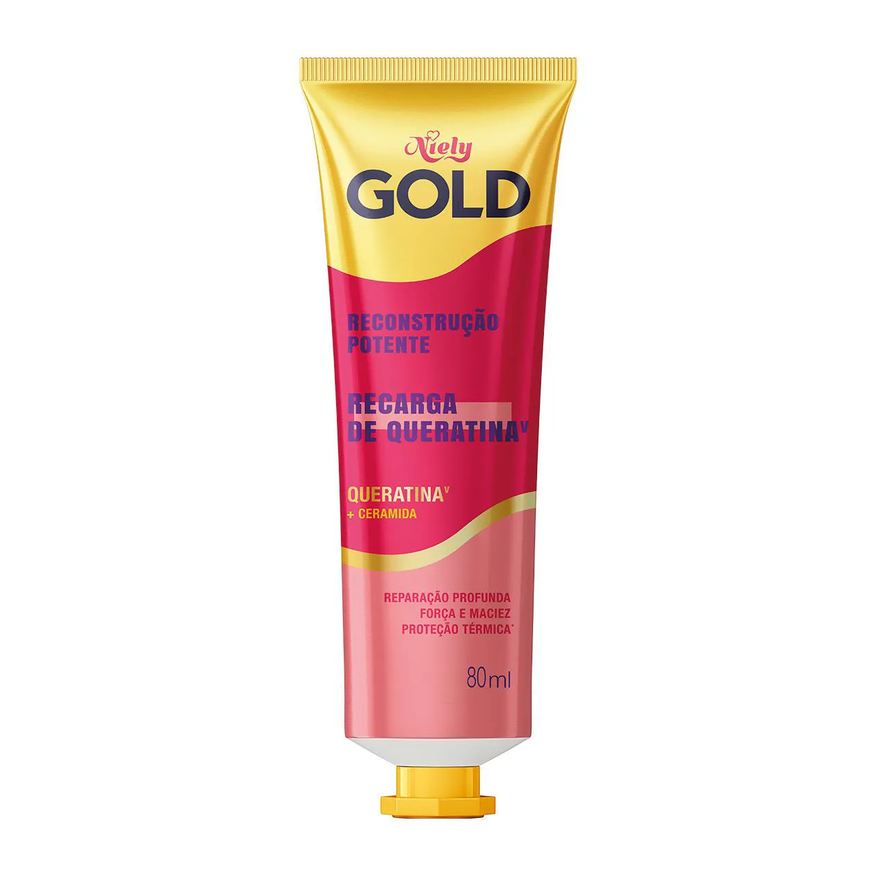 Niely Recarga de Queratina Gold Reconstrução Potente 80ml
