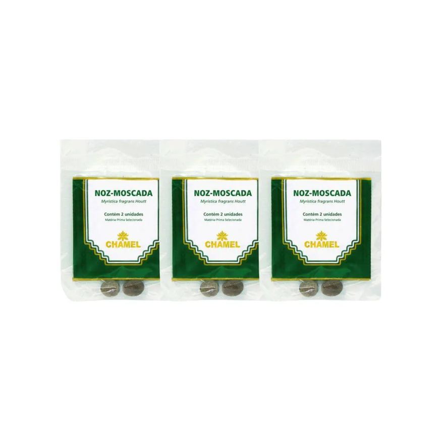 Chamel Kit 3X Pacote Noz Moscada Bola 2 Unidades