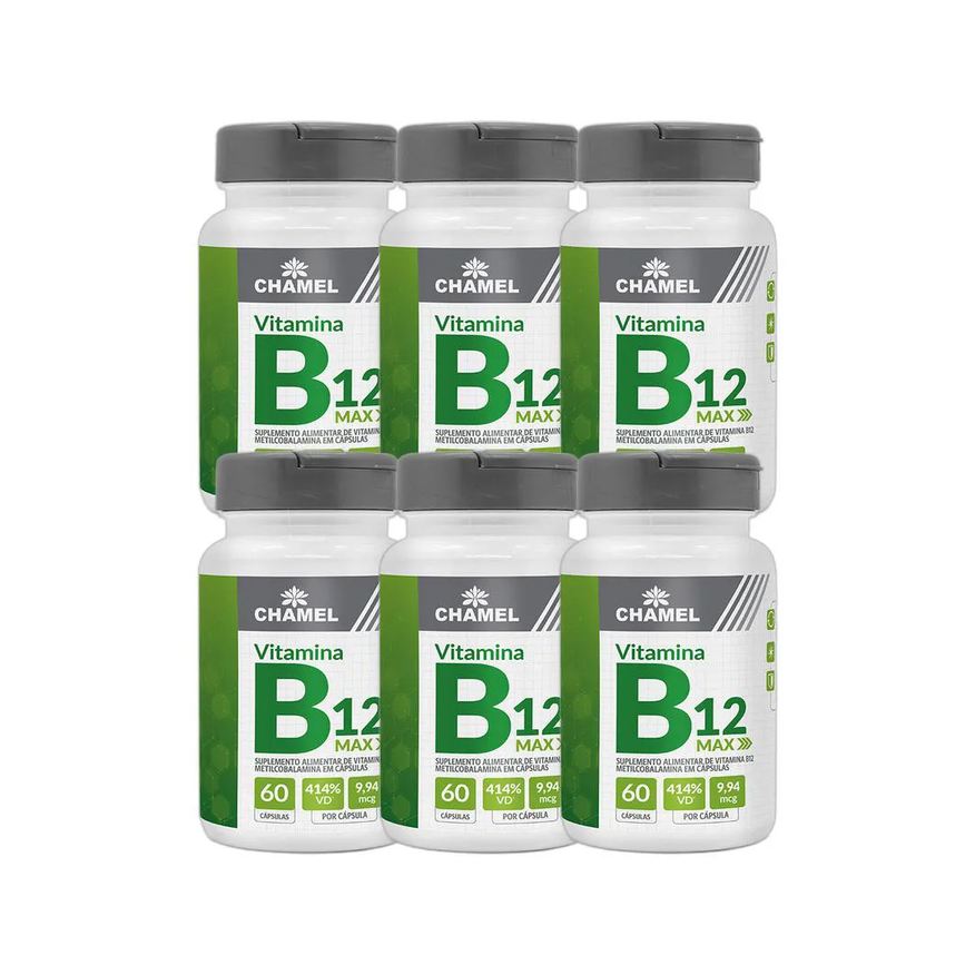 Chamel Kit 6X Max Vitamina B12 Metilcobalamina 60 Cápsulas