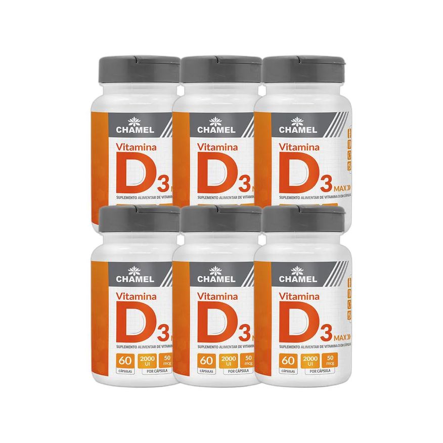 Chamel Kit 6X Max Vitamina D3 500mg 60 Cápsulas