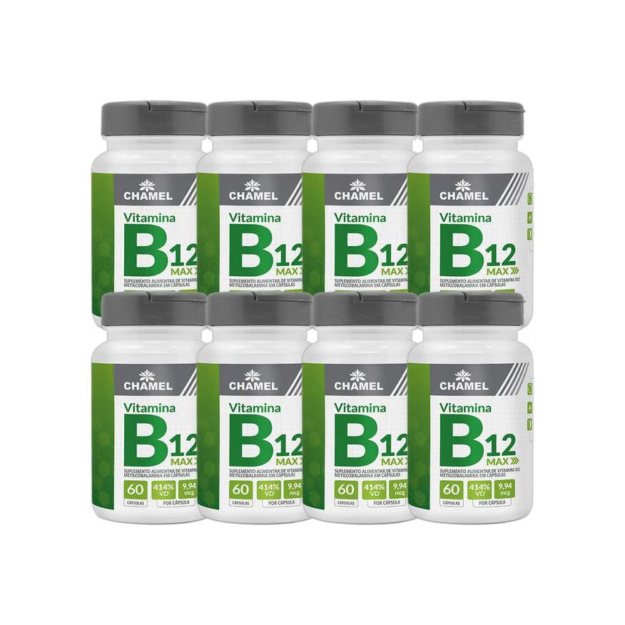 Chamel Kit 8X Max Vitamina B12 Metilcobalamina 60 Cápsulas